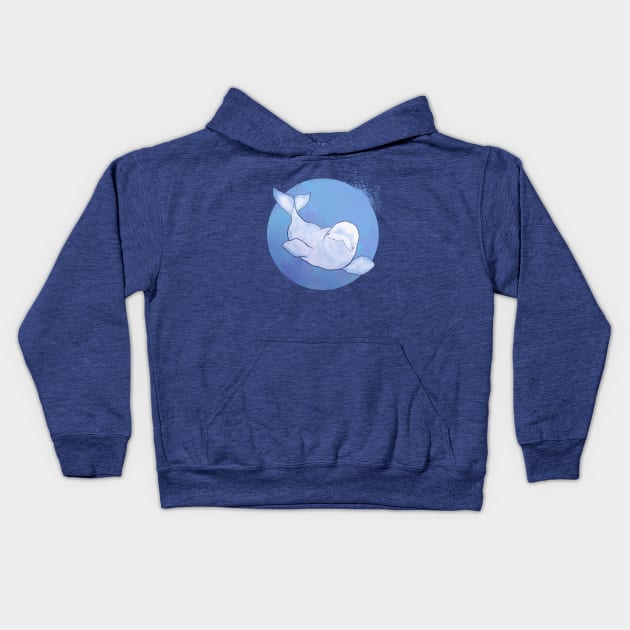 Beluga Wave - Blue Kids Hoodie by AmyGorns